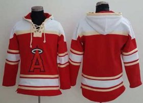 Wholesale Cheap Angels of Anaheim Blank Red Sawyer Hooded Sweatshirt MLB Hoodie