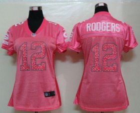 Wholesale Cheap Nike Packers #12 Aaron Rodgers Pink Sweetheart Women\'s NFL Game Jersey