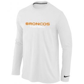 Wholesale Cheap Nike Denver Broncos Authentic Font Long Sleeve T-Shirt White