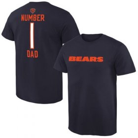 Wholesale Cheap Men\'s Chicago Bears Pro Line College Number 1 Dad T-Shirt Navy