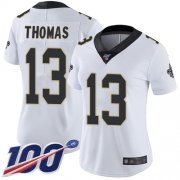 Wholesale Cheap Nike Saints #13 Michael Thomas White Women's Stitched NFL 100th Season Vapor Limited Jersey