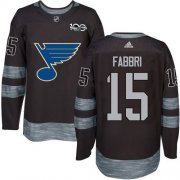 Wholesale Cheap Adidas Blues #15 Robby Fabbri Black 1917-2017 100th Anniversary Stitched NHL Jersey