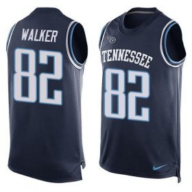 Wholesale Cheap Nike Titans #82 Delanie Walker Navy Blue Team Color Men\'s Stitched NFL Limited Tank Top Jersey