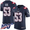 Wholesale Cheap Nike Patriots #53 Josh Uche Navy Blue Men's Stitched NFL Limited Rush 100th Season Jersey