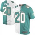 Wholesale Cheap Nike Dolphins #20 Reshad Jones Aqua Green/White Men's Stitched NFL Elite Split Jersey