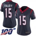 Wholesale Cheap Nike Texans #15 Will Fuller V Navy Blue Team Color Women's Stitched NFL 100th Season Vapor Limited Jersey