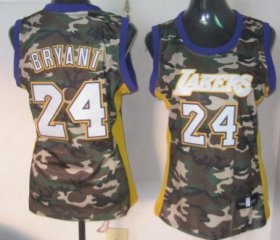 Wholesale Cheap Los Angeles Lakers #24 Kobe Bryant Camo Fashion Womens Jersey