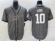 Wholesale Cheap Men's Green Bay Packers #10 Jordan Love Gray Cool Base Stitched Baseball Jersey