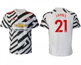 Wholesale Cheap Men 2020-2021 club Manchester United away aaa version 21 white Soccer Jerseys