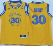 Cheap Golden State Warriors #30 Stephen Curry ABA Hardwood Classic Swingman Yellow Kids Jersey