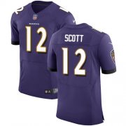 Wholesale Cheap Nike Ravens #12 Jaleel Scott Purple Team Color Men's Stitched NFL Vapor Untouchable Elite Jersey