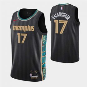 Wholesale Cheap Men\'s Memphis Grizzlies #17 Jonas Valanciunas 2020-21 Black City Edition Stitched NBA Jersey