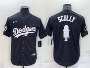 Wholesale Cheap Men's Los Angeles Dodgers #67 Vin Scully Black Stitched MLB Cool Base Fashion Jersey