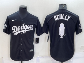 Wholesale Cheap Men\'s Los Angeles Dodgers #67 Vin Scully Black Stitched MLB Cool Base Fashion Jersey