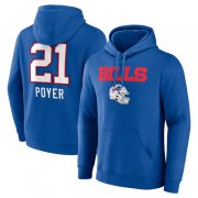Cheap Men's Buffalo Bills #21 Jordan Poyer Blue Team Wordmark Player Name & Number Pullover Hoodie