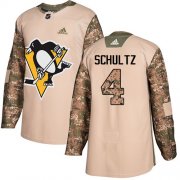 Wholesale Cheap Adidas Penguins #4 Justin Schultz Camo Authentic 2017 Veterans Day Stitched NHL Jersey