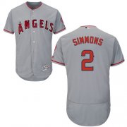 Wholesale Cheap Angels of Anaheim #2 Andrelton Simmons Grey Flexbase Authentic Collection Stitched MLB Jersey