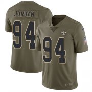 Wholesale Cheap Nike Saints #94 Cameron Jordan Olive Men's Stitched NFL Limited 2017 Salute To Service Jersey