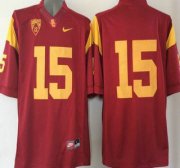 Wholesale Cheap USC Trojans #15 Red 2015 College Football Nike Limited Jersey