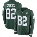Wholesale Cheap Nike Jets #82 Jamison Crowder Green Team Color Men's Stitched NFL Limited Therma Long Sleeve Jersey