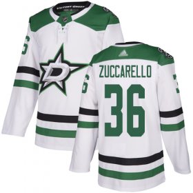 Wholesale Cheap Adidas Stars #36 Mats Zuccarello White Road Authentic Youth Stitched NHL Jersey
