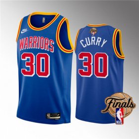 Wholesale Cheap Men\'s Golden State Warriors #30 Stephen Curry 2022 Royal NBA Finals Stitched Jersey