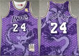 Cheap Men's Los Angeles Lakers #24 Kobe Bryant Purple 1996-97 Throwback basketball Jersey