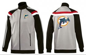 Wholesale Cheap NFL Miami Dolphins Team Logo Jacket Grey