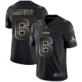 Wholesale Cheap Nike Browns #6 Baker Mayfield Black/Gold Men's Stitched NFL Vapor Untouchable Limited Jersey