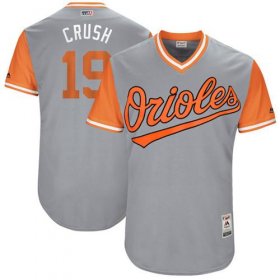 Wholesale Cheap Orioles #19 Chris Davis Gray \"Crush\" Players Weekend Authentic Stitched MLB Jersey