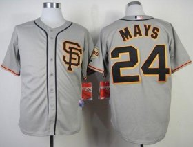 Wholesale Cheap Giants #24 Willie Mays Grey Cool Base Road 2 Stitched MLB Jersey