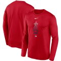 Wholesale Cheap Men's Los Angeles Angels Nike Red Authentic Collection Legend Performance Long Sleeve T-Shirt