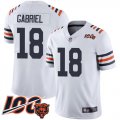 Wholesale Cheap Nike Bears #18 Taylor Gabriel White Alternate Men's Stitched NFL Vapor Untouchable Limited 100th Season Jersey