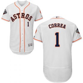 Wholesale Cheap Astros #1 Carlos Correa White Flexbase Authentic Collection 2019 World Series Bound Stitched MLB Jersey