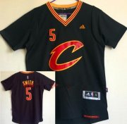 Wholesale Cheap Men's Cleveland Cavaliers #5 J.R. Smith New Black Short-Sleeved adidas Revolution 30 Swingman Stitched NBA Jersey