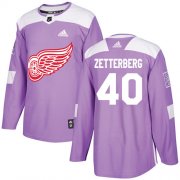 Wholesale Cheap Adidas Red Wings #40 Henrik Zetterberg Purple Authentic Fights Cancer Stitched Youth NHL Jersey