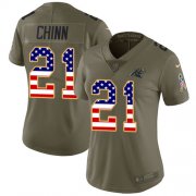 Wholesale Cheap Nike Panthers #21 Jeremy Chinn Olive/USA Flag Women's Stitched NFL Limited 2017 Salute To Service Jersey