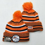Wholesale Cheap Broncos Team Logo Orange 100th Season Pom Knit Hat YD