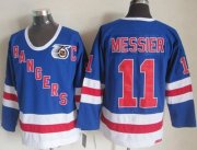 Wholesale Cheap Rangers #11 Mark Messier Blue CCM 75TH Stitched NHL Jersey