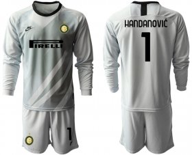 Wholesale Cheap 2020-21 Inter Milan gray goalkeeper 1# HANDANOVIC long sleeve soccer jerseys