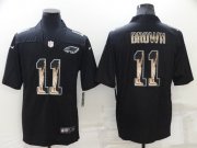Wholesale Cheap Men's Philadelphia Eagles #11 A. J. Brown Black Statue of Liberty Limited Stitched Jersey