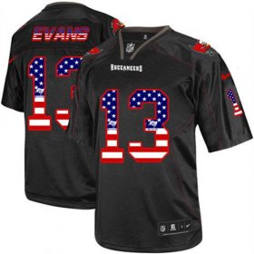 Wholesale Cheap Nike Buccaneers #13 Mike Evans Black Men\'s Stitched NFL Elite USA Flag Fashion Jersey