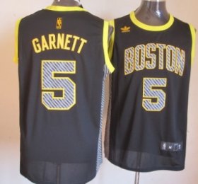 Wholesale Cheap Boston Celtics #5 Kevin Garnett Black Electricity Fashion Jersey