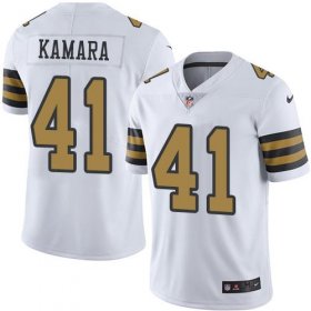 Wholesale Cheap Nike Saints #41 Alvin Kamara White Youth Stitched NFL Limited Rush Jersey