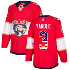 Wholesale Cheap Adidas Panthers #3 Keith Yandle Red Home Authentic USA Flag Stitched Youth NHL Jersey