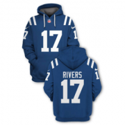 Wholesale Cheap Men's Indianapolis Colts #17 Philip Rivers Blue 2021 Pullover Hoodie