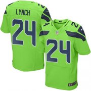 Wholesale Cheap Nike Seahawks #24 Marshawn Lynch Green Men's Stitched NFL Elite Rush Jersey
