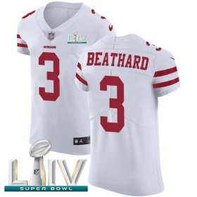 Wholesale Cheap Nike 49ers #3 C.J. Beathard White Super Bowl LIV 2020 Men\'s Stitched NFL Vapor Untouchable Elite Jersey