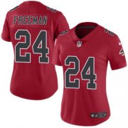 Wholesale Cheap Nike Falcons #24 Devonta Freeman Red Women's Stitched NFL Limited Rush Jersey