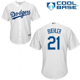 Wholesale Cheap Dodgers #21 Walker Buehler White New Cool Base Stitched MLB Jersey